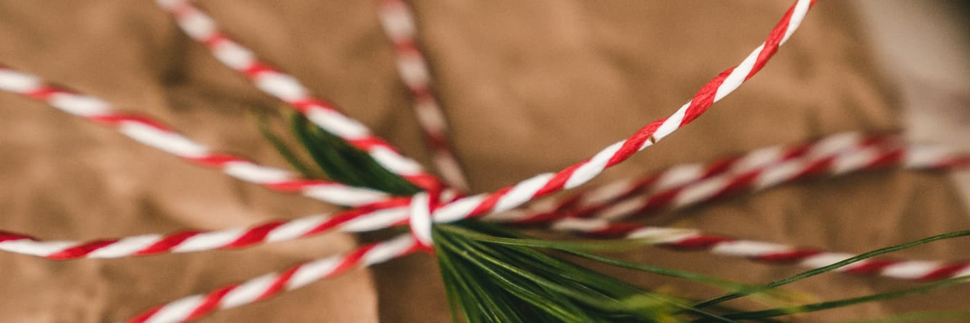 A parcel wrapped in brown paper and tied with twine